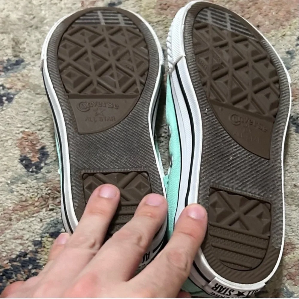 Converse Size 3 Low Top Sneakers in Light Mint Green